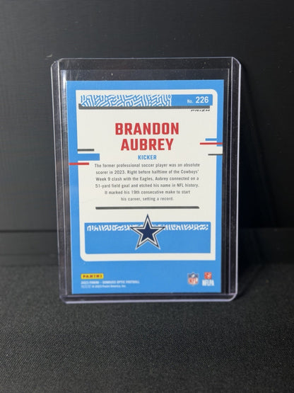 Panini 2023 Donruss Optic Rated Rookie Brandon Aubrey #226 Blue Hyper Prizm Cow…1