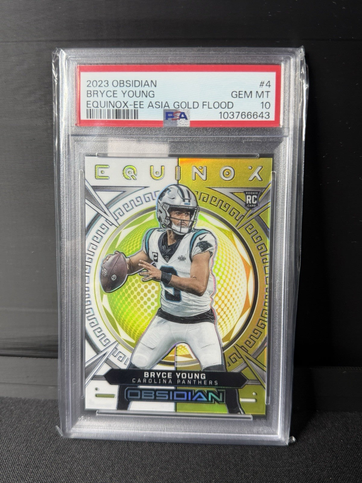 2023 Obsidian - Equinox Bryce Young #4 Asia Gold Flood Electric Etch /10 (RC)0