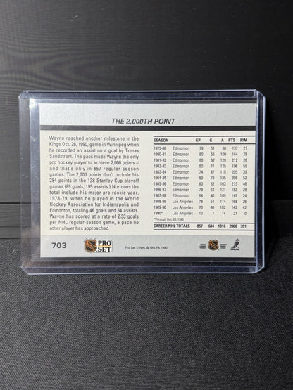 Pro Set 1990-91 Wayne Gretzky The 2,000th Point Insert #703 Kings1