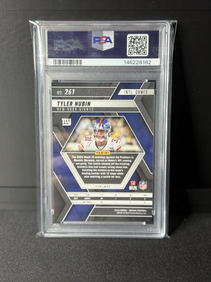 Panini 2025 Mosaic Tyler Nubin Gold No Huddle #261 PSA 9 Giants 09/101