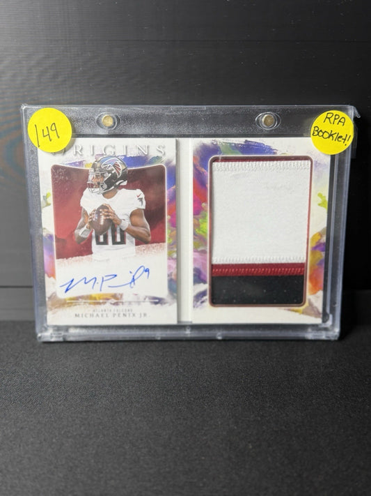 2024 Panini Origins - Michael Penix Jr. Rookie Booklet Patch Auto RPA /49 RC0