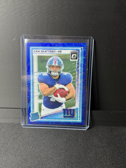 2025 Donruss - Rated Rookie Cam Skattebo #228Optic Preview Blue Scope Prizm (RC)0
