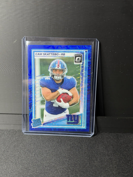2025 Donruss - Rated Rookie Cam Skattebo #228Optic Preview Blue Scope Prizm (RC)0
