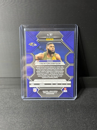  2023 Mosaic Trenton Simpson blue disco Rookies RC #367 Baltimore Ravens NFL1