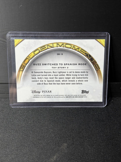 Topps 2025 Disney Pixar Toy Story Golden Moments Buzz Lightyear GM-18 Insert1