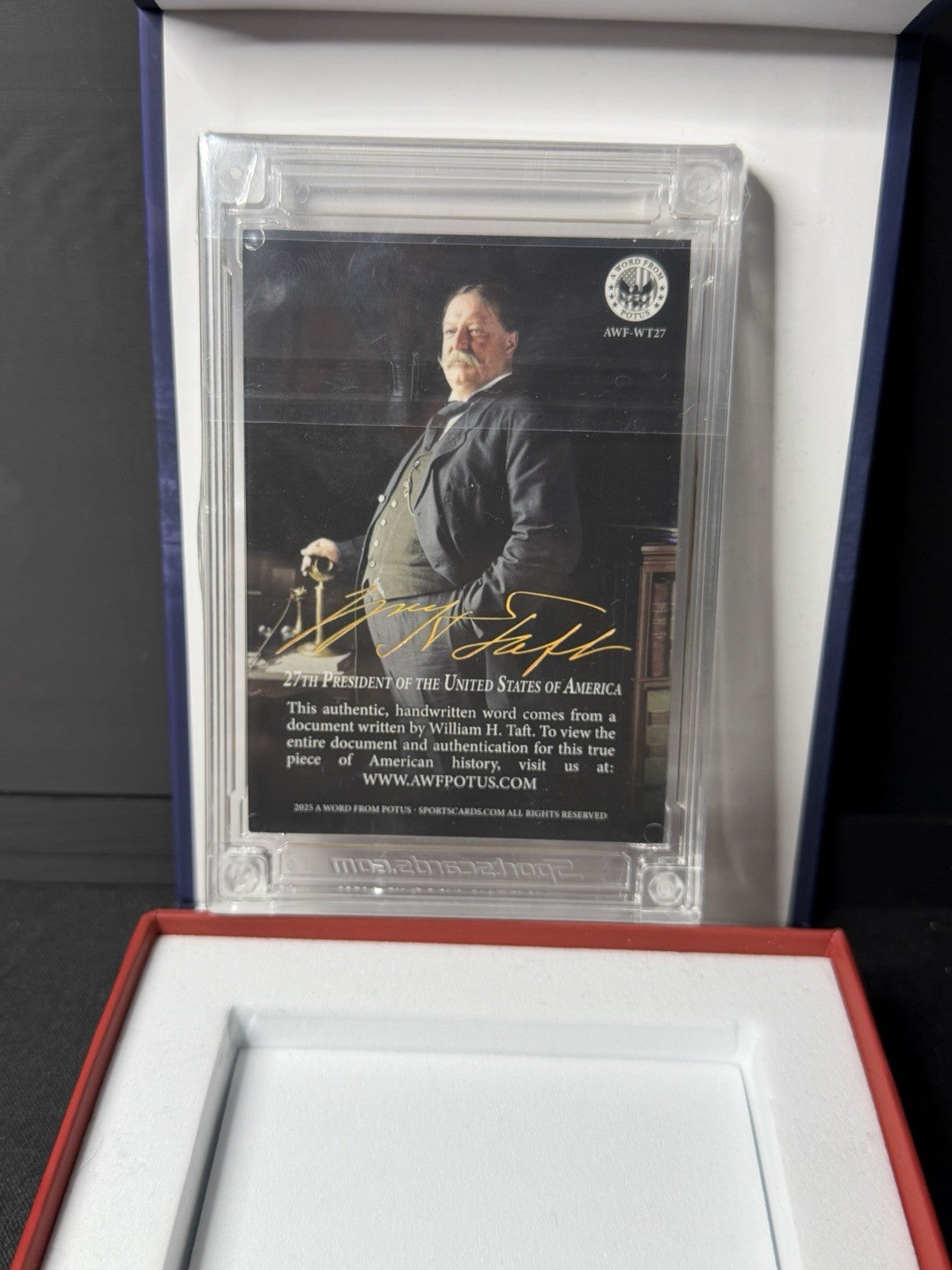 A Word From POTUS William H. Taft Handwritten Word Card AWF-WT271