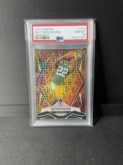 2025 PANINI PHOENIX FIREBURST #174 MATTHEW GOLDEN ROOKIE RC 89/350 PSA 100