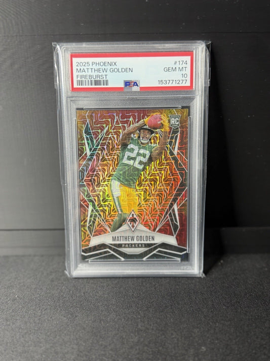 2025 PANINI PHOENIX FIREBURST #174 MATTHEW GOLDEN ROOKIE RC 89/350 PSA 100
