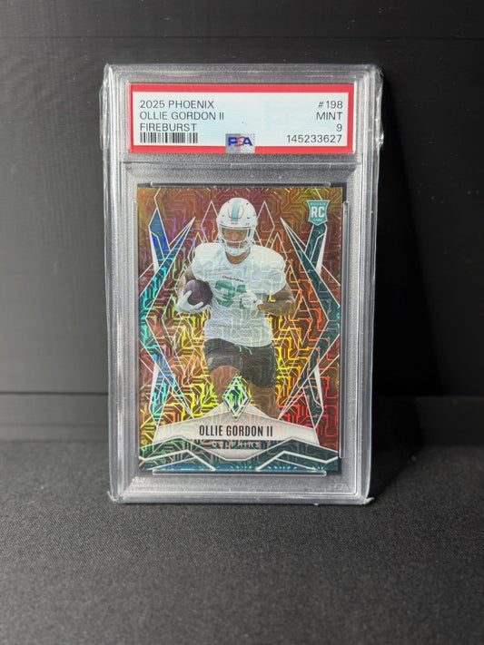 Panini 2025 Phoenix Rookies Ollie Gordon II Fire Burst #198 PSA 9 034/3500