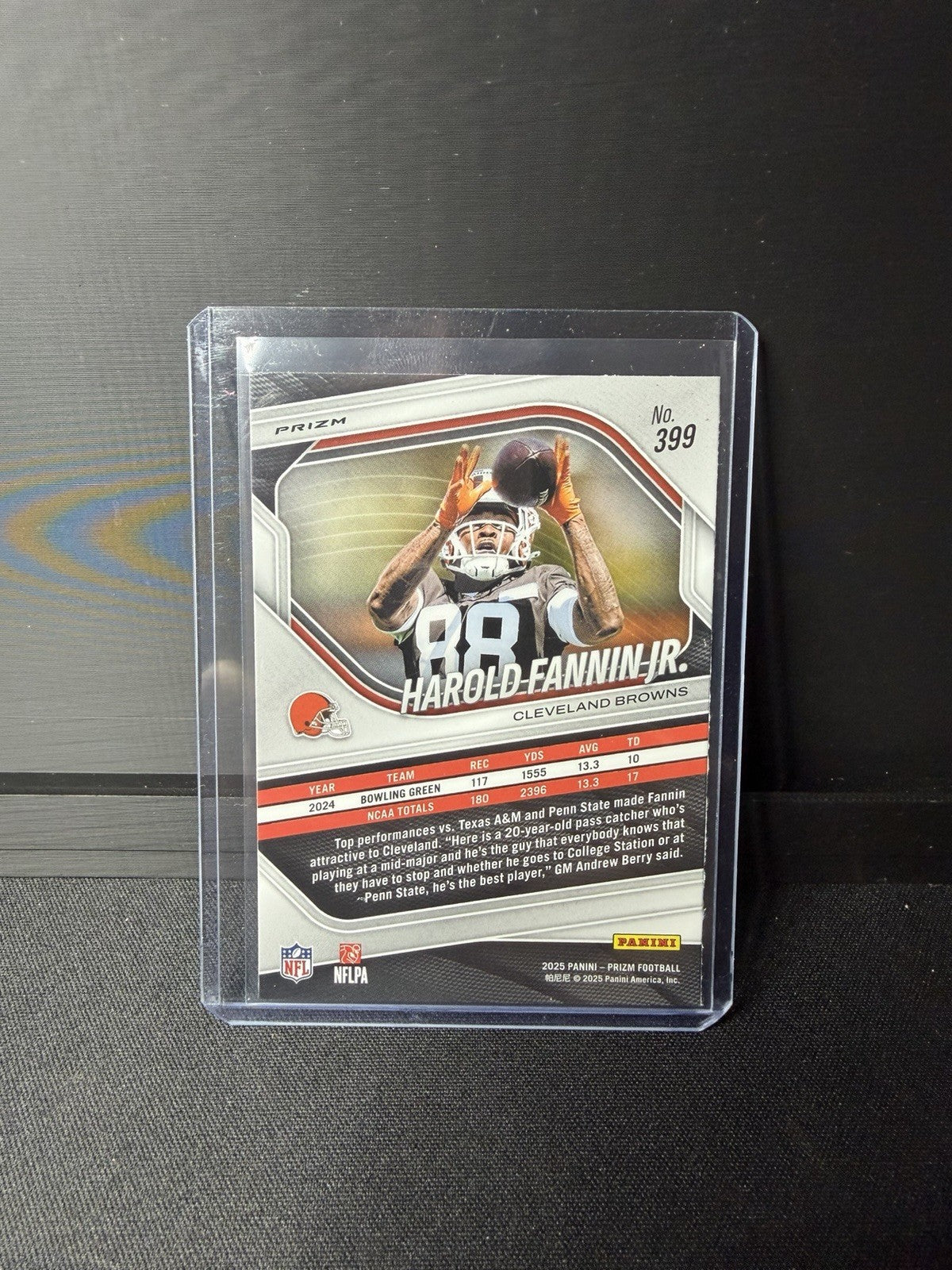  2025 Prizm  Harold Fannin Jr. silver Rookie RC #399 Browns1