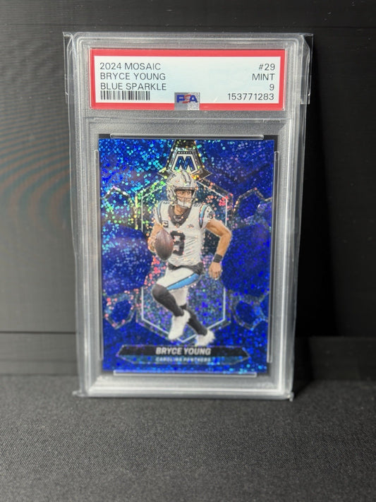 Panini 2024 Mosaic Bryce Young Blue Sparkle Prizm #29 PSA 9 /96 Panthers0
