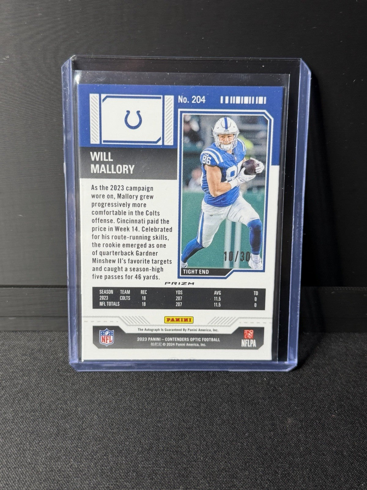 Panini 2023 Contenders Optic Will Mallory RC Auto Green Pulsar Prizm /30 #2041
