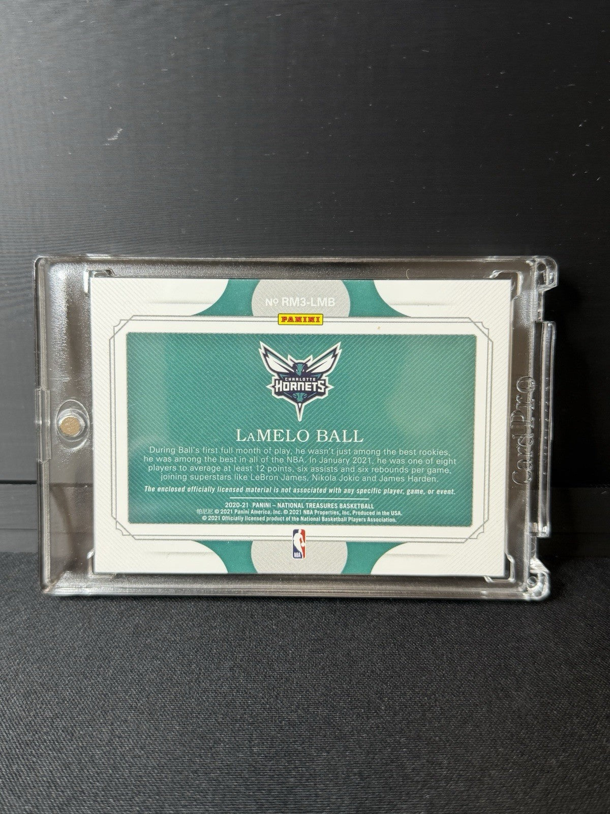 2020-21 Panini National Treasures Lamelo Ball 3 Patches 3 Color RC /25 Hornets2