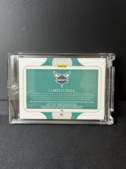 2020-21 Panini National Treasures Lamelo Ball 3 Patches 3 Color RC /25 Hornets2
