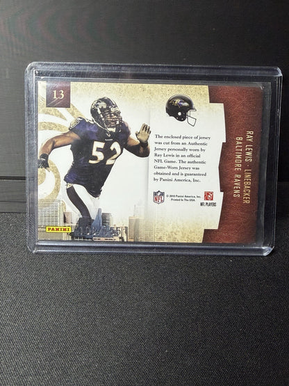 Panini 2010 Plates & Patches Ray Lewis City Limits #13 Ravens  PLAYER WORN!!1