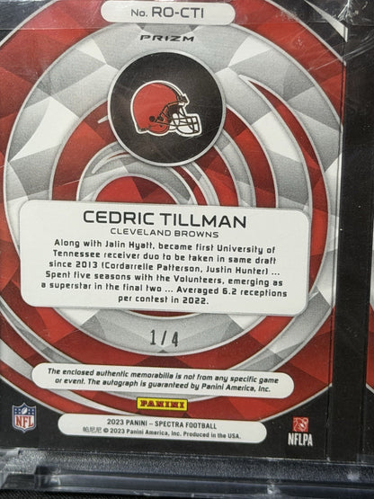 2023 spectra Cedric Tillman RPA Booklet /4 browns bookend2