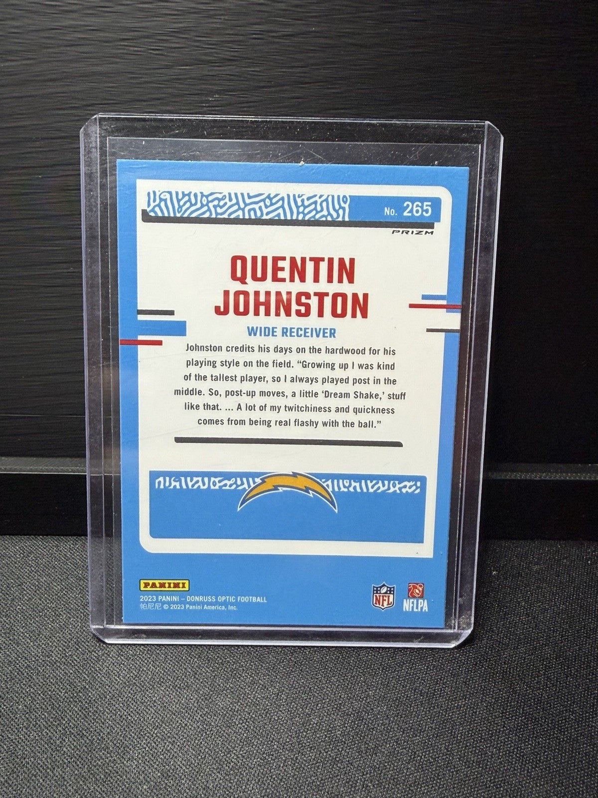 2023 Donruss Optic Quentin Johnston teal velocity Rated Rookie #265 Chargers1