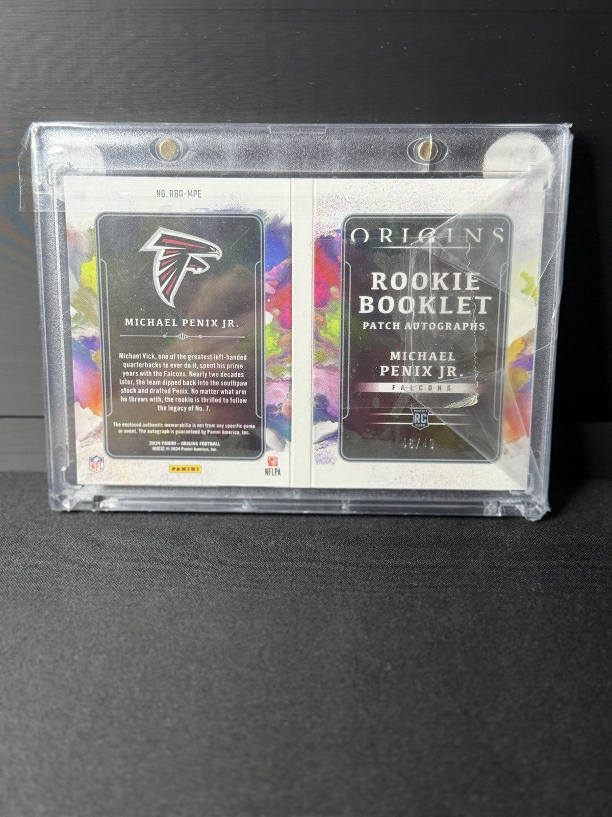2024 Panini Origins - Michael Penix Jr. Rookie Booklet Patch Auto RPA /49 RC1