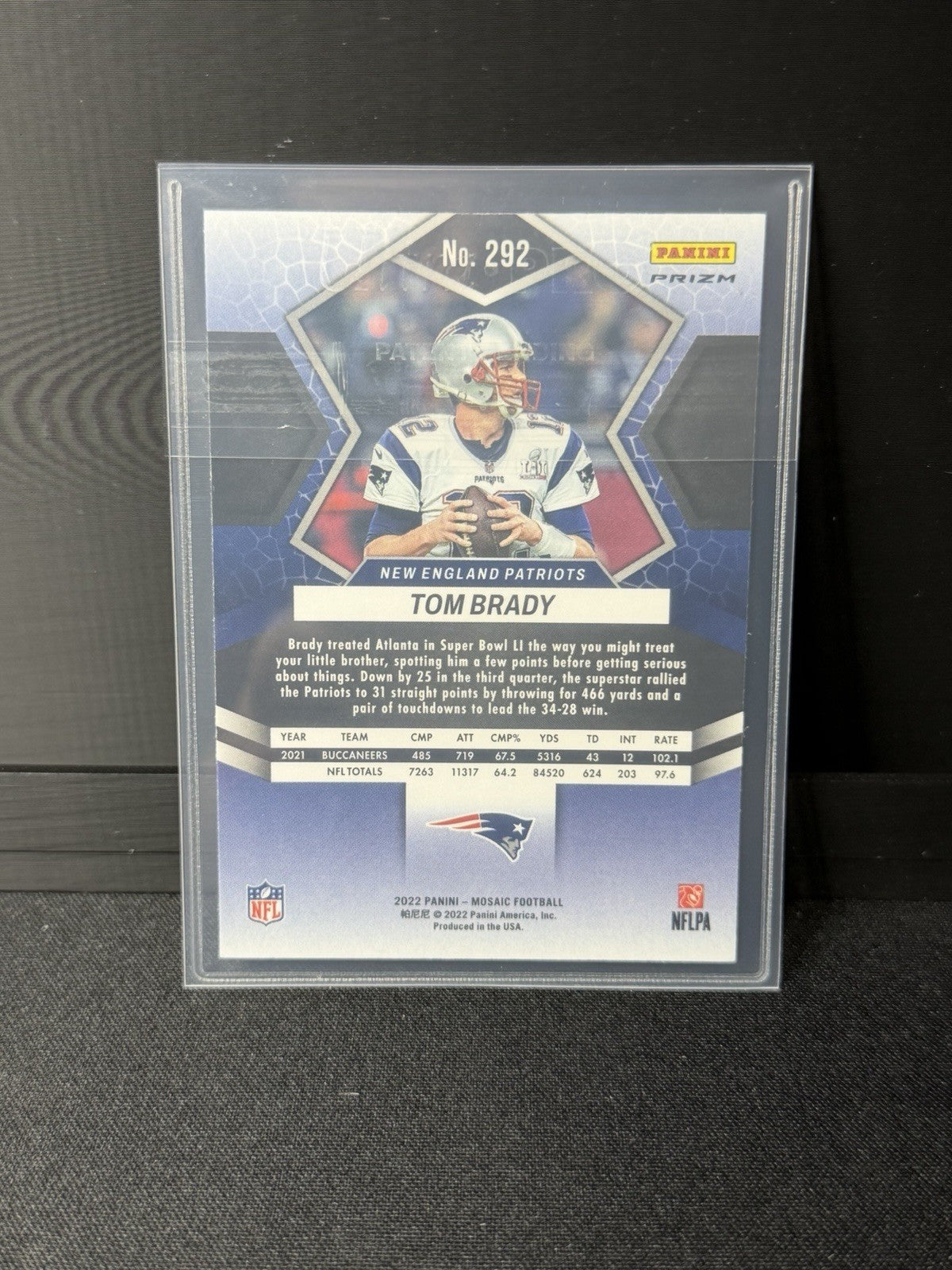 Panini 2022 Mosaic Tom Brady Super Bowl MVPs Super Bowl LI MVP #292 Patriots1