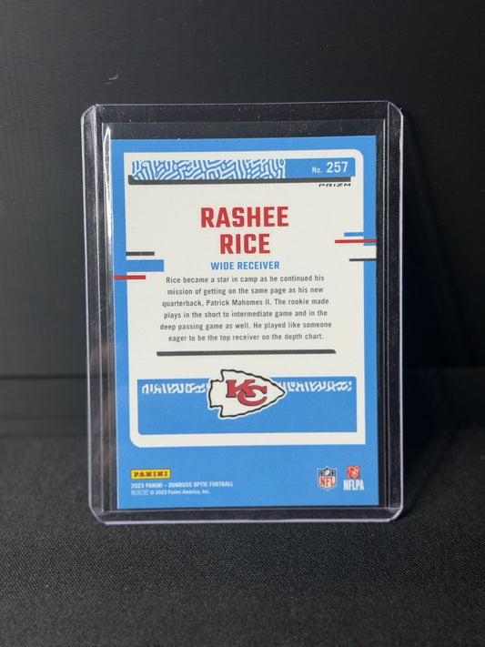 Panini 2023 Donruss Optic Rated Rookie holo Prizm Rashee Rice #257 Chiefs NFL1