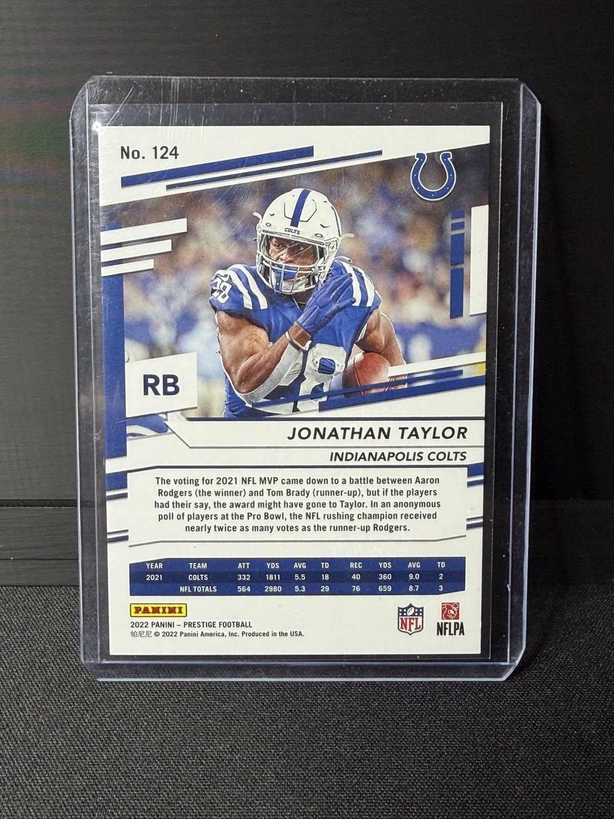 Panini Prestige 2022 Jonathan Taylor Xtra Points Orange /75 #124 Colts NFL1