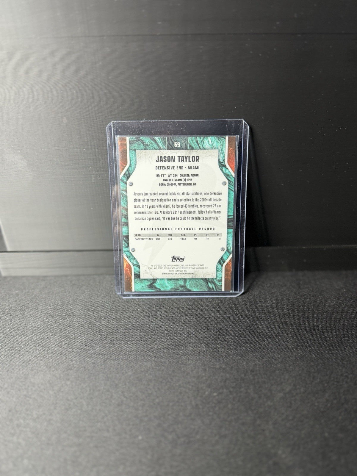 2024 Topps Resurgence - Jason Taylor #59 orange ray wave /252