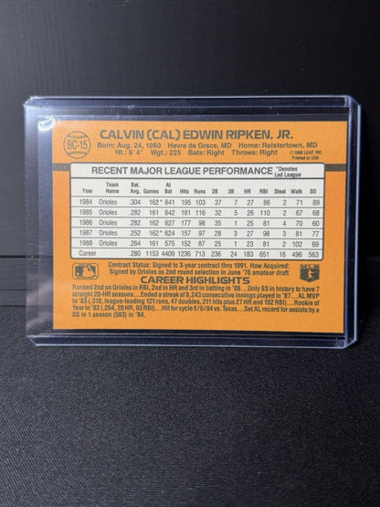 Donruss 1989 Cal Ripken MVP Insert #BC-15 Orioles Baseball  ERROR CARD!!!1