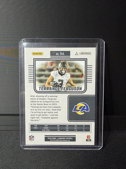 Panini 2025 Luminance Terrance Ferguson /75 #144 Los Angeles Rams Rookie1