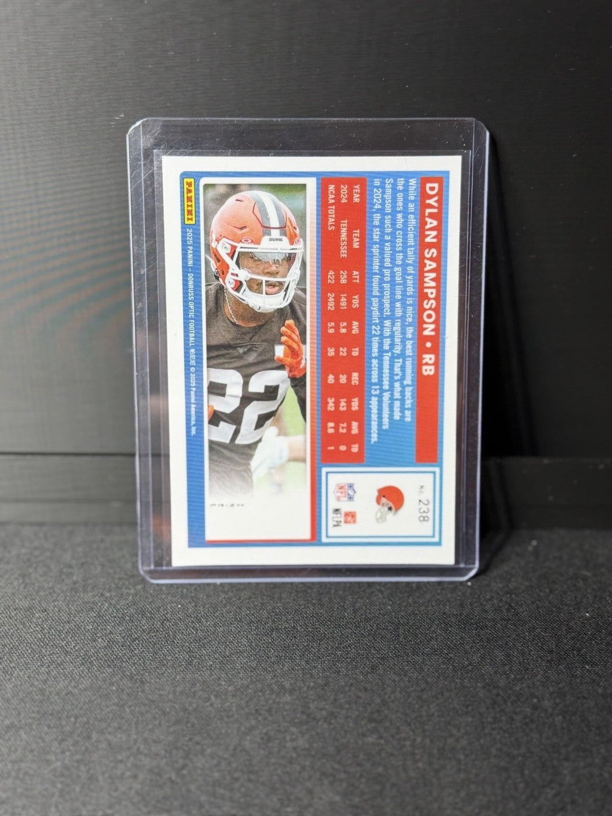 Panini 2025 Donruss Optic Dylan Sampson Rated Rookie rocket emoji #238 Browns 1