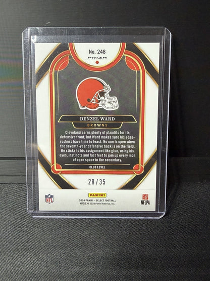 Panini 2024 Select Denzel Ward Club Level White Prizm #248 Browns 28/351