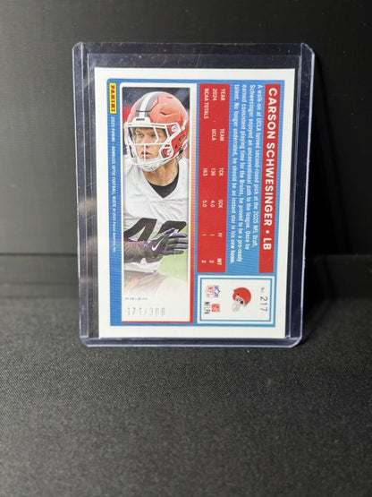 2025 Donruss Optic Carson Schwesinger silver wave  Rated Rookie #217 Wave /3001