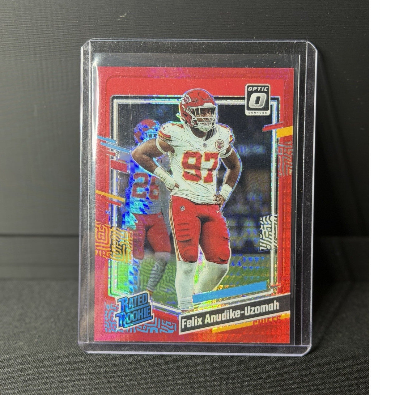  2023 Donruss Optic Rated Rookie Red hyper Felix Anudike-Uzomah #256 Chiefs NFL0