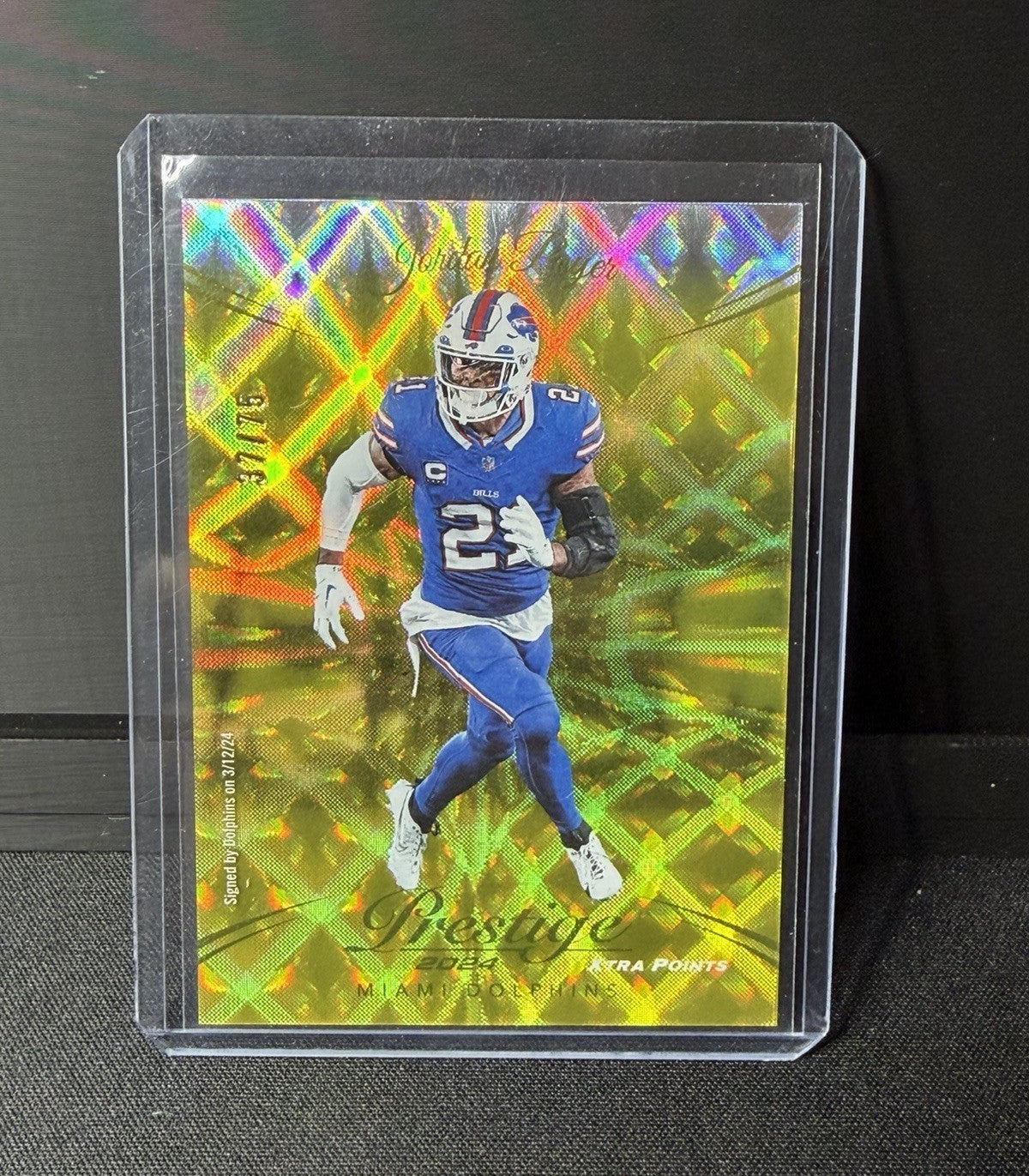 Panini 2024 Prestige Jordan Poyer #187 Dolphins Xtra Points Gold /750