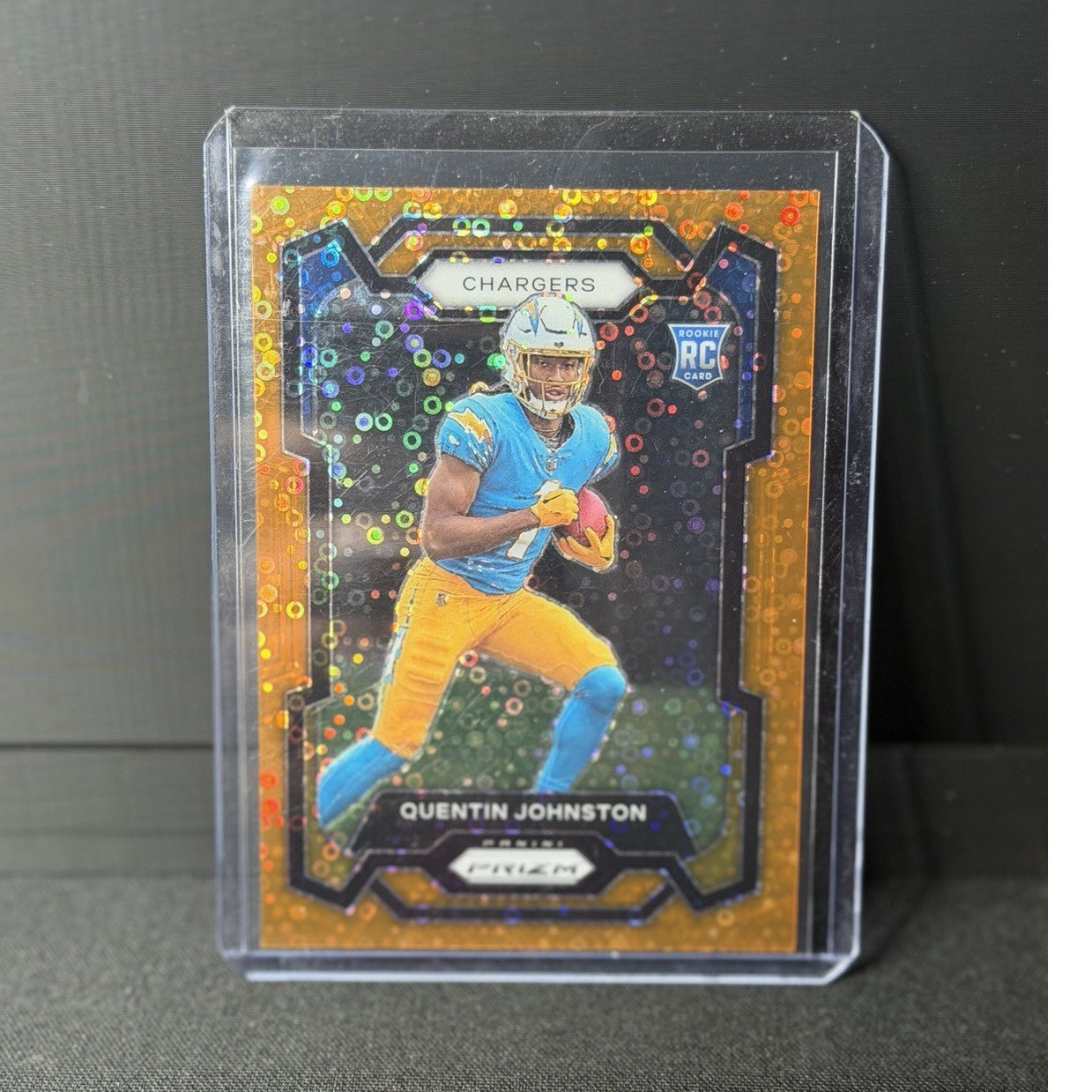  2023 Prizm Quentin Johnston Chargers Rookie RC Orange Disco Prizm #353 NFL0