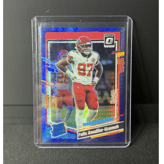  2023 Donruss Optic Rated Rookie blue hyper RC Felix Anudike-Uzomah #256 Chiefs0