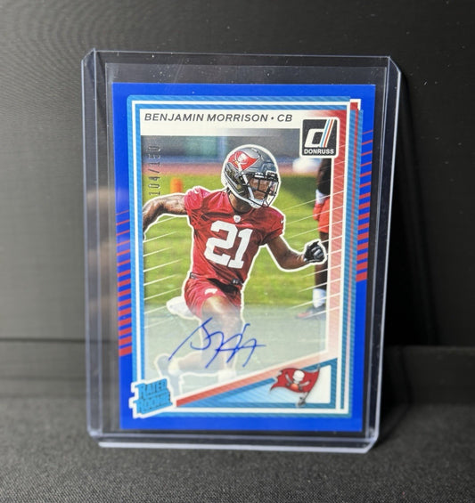 Panini 2025 Donruss Optic Benjamin Morrison Rated Rookie Auto /150 #236 Bucs0