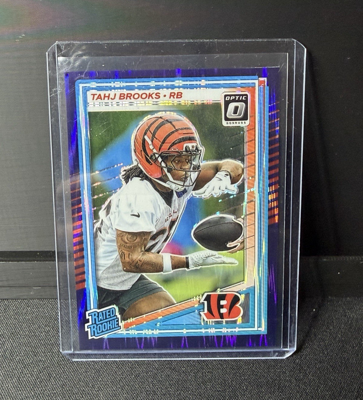 2025 Donruss Optic Tahj Brooks purple shock Rated Rookie #268 Bengals Football0