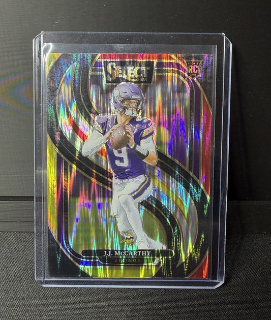 Panini 2024 Select Football J.J. McCarthy red yellow shock Rookie Vikings NFL0
