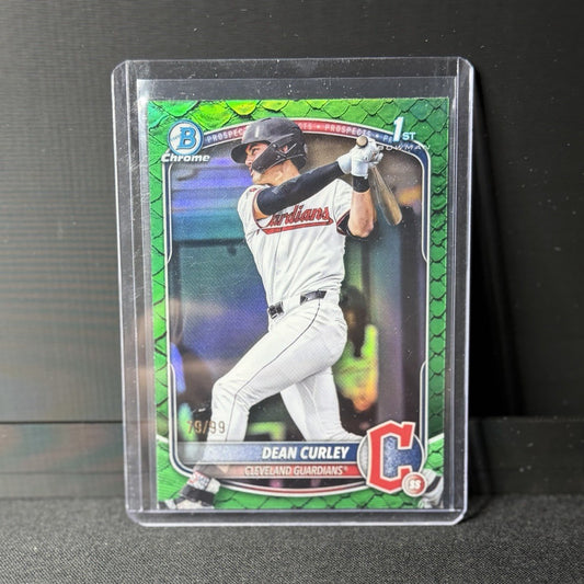 Topps 2025 Bowman Chrome Green Reptilian Dean Curley #BDC-129/99 Guardians Rook…0