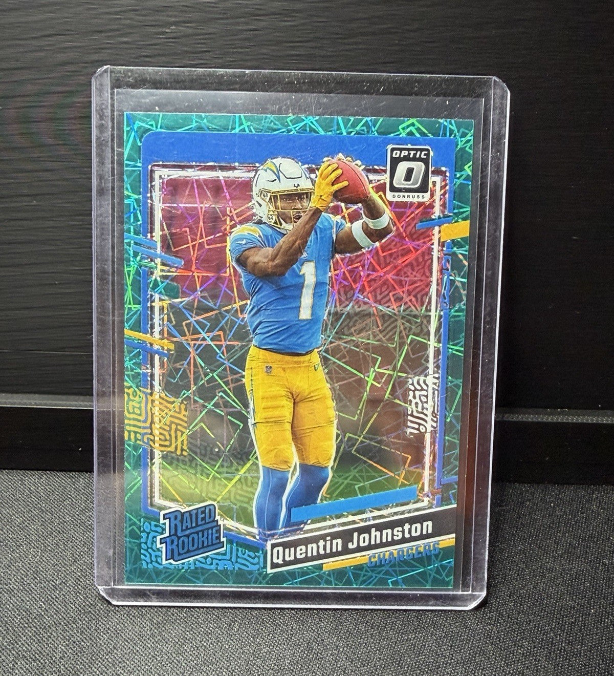 2023 Donruss Optic Quentin Johnston teal velocity Rated Rookie #265 Chargers0