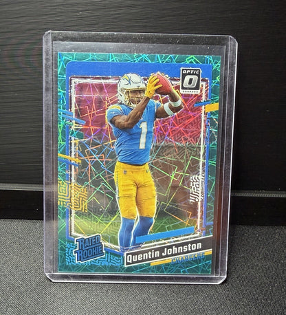 2023 Donruss Optic Quentin Johnston teal velocity Rated Rookie #265 Chargers0