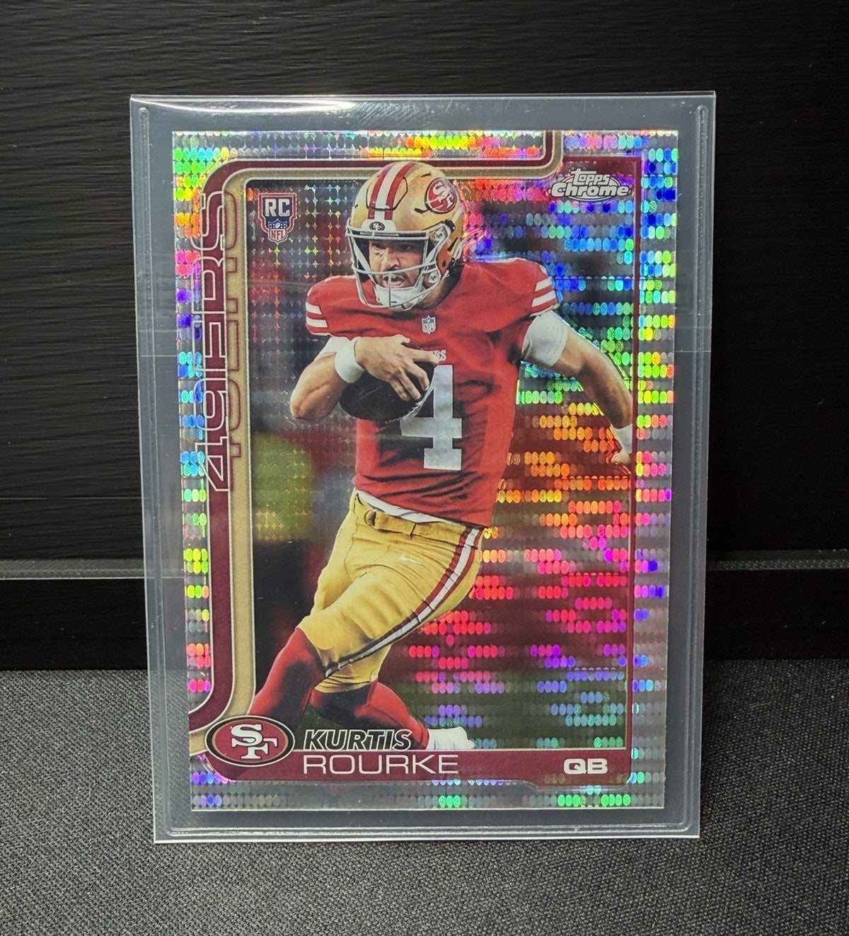 Topps 2025 Chrome Kurtis Rourke pulsar Rookies #307 San Francisco 49ers0