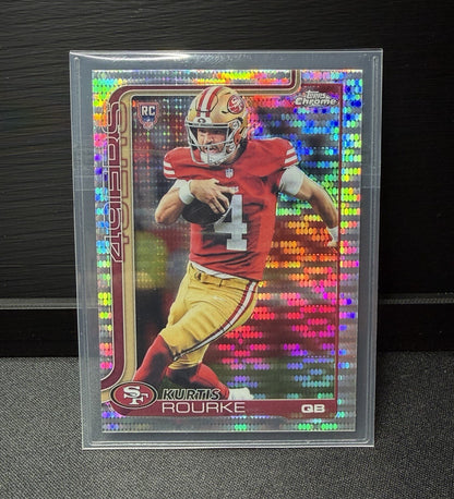 Topps 2025 Chrome Kurtis Rourke pulsar Rookies #307 San Francisco 49ers0