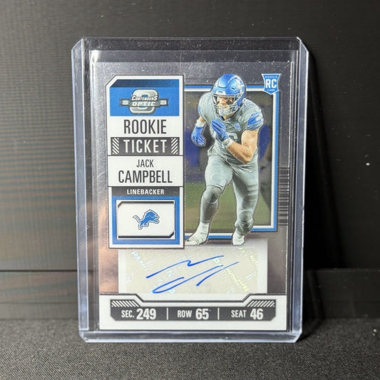 Panini 2023 Contenders Optic Jack Campbell Lions Rookie Ticket Auto #1730