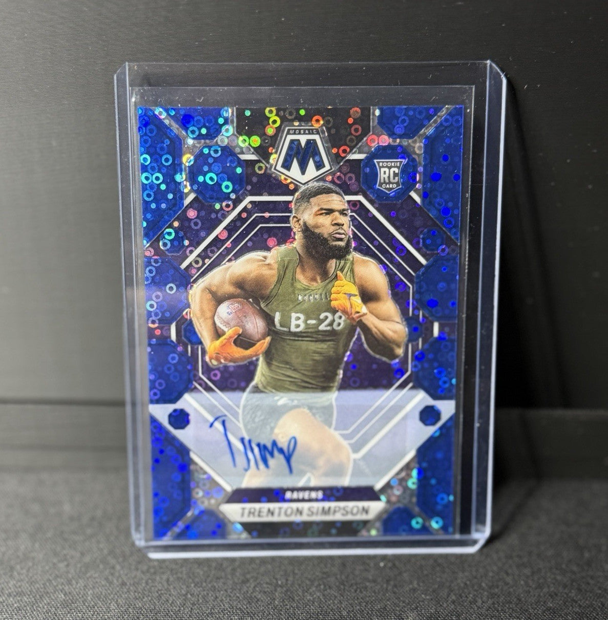  2023 Mosaic Trenton Simpson blue disco Rookies RC #367 Baltimore Ravens NFL0