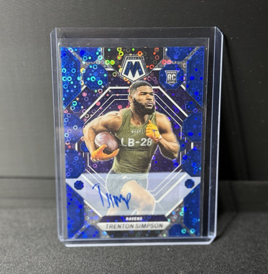  2023 Mosaic Trenton Simpson blue disco Rookies RC #367 Baltimore Ravens NFL0