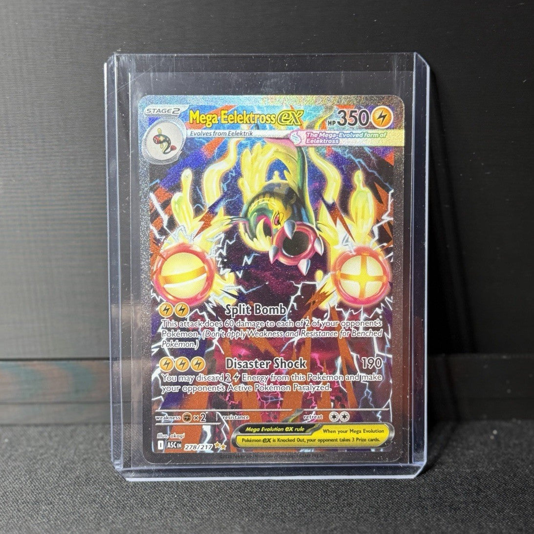  Acended Hero’s Mega Eelektross EX 278/217 Secret Rare Full Art Holo0