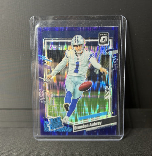 Panini 2023 Donruss Optic Rated Rookie Purple Shock Prizm Brandon Aubrey #2260